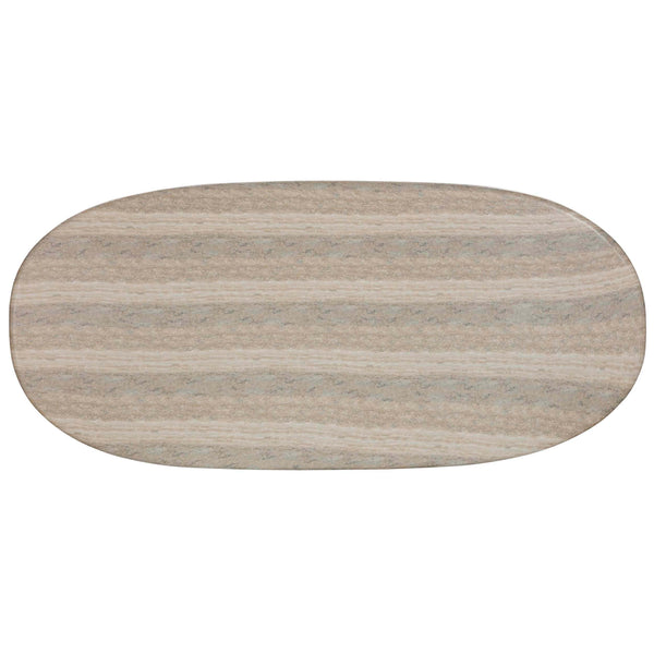 Home Fashion Smooch Outdoor Oval Dining Table Faux Travertine