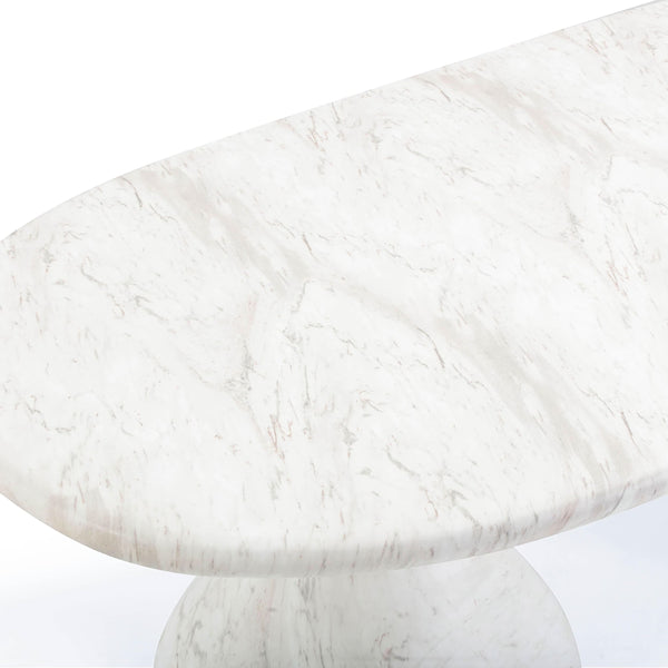 Home Fashion Smooch Oval Dining Table White Marble Print