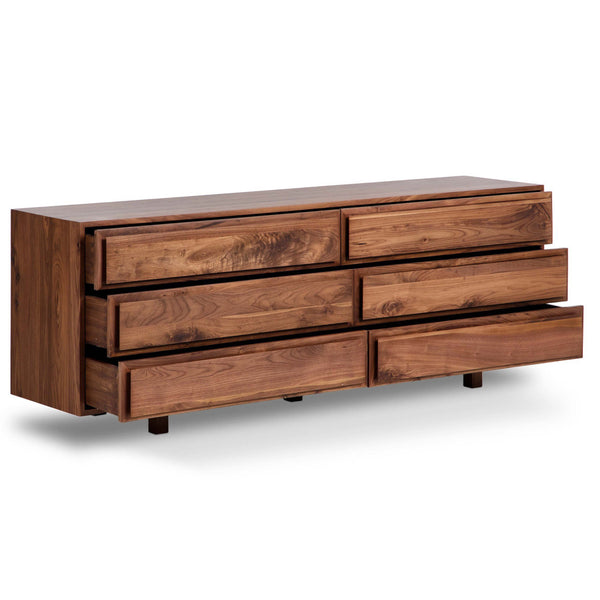 Home Fashion Stafford 6 Drawer Dresser Walnut Natural By Four Hands