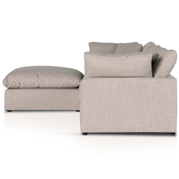 Home Fashion Stevie 3 Piece Sectional W/ Ottoman Gibson Wheat By Four Hands