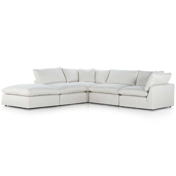 home fashion Stevie 4 Piece Sectional w/ Ottoman Anders Ivory by Four Hands