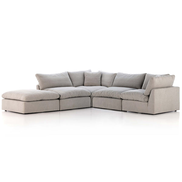 home fashion Stevie 4 Piece Sectional w/ Ottoman Destin Flannel by Four Hands