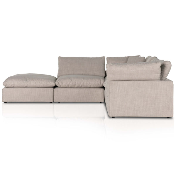 Home Fashion Stevie 4 Piece Sectional W/ Ottoman Gibson Wheat By Four Hands