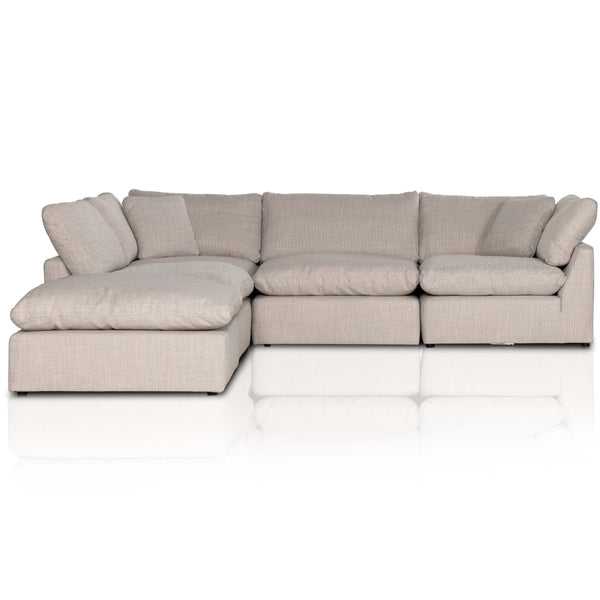 Home Fashion Stevie 4 Piece Sectional W/ Ottoman Gibson Wheat By Four Hands