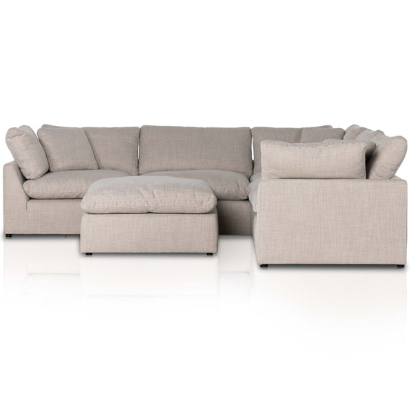 Home Fashion Stevie 5 Piece Sectional W/ Ottoman Gibson Wheat By Four Hands