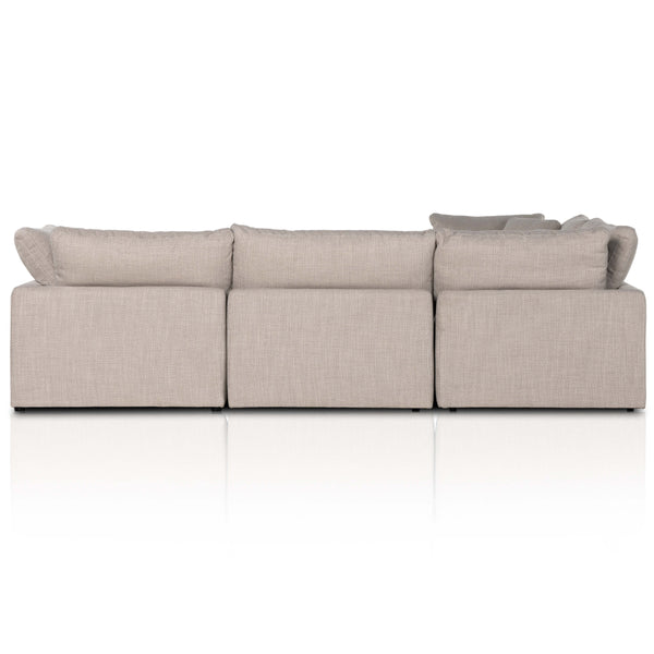 Home Fashion Stevie 5 Piece Sectional W/ Ottoman Gibson Wheat By Four Hands