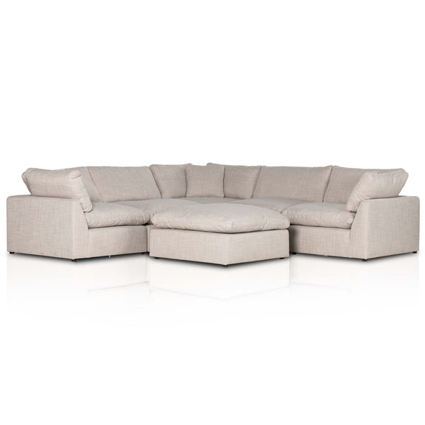 home fashion Stevie 5 Piece Sectional w/ Ottoman Gibson Wheat by Four Hands