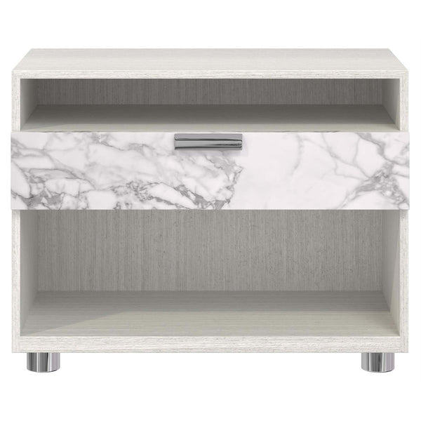 Home Fashion Stratum 1 Drawer Arabescato Nightstand