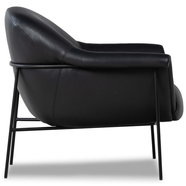Home Fashion Suerte Leather Chair Carson Black By Four Hands