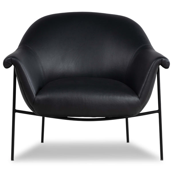 Home Fashion Suerte Leather Chair Carson Black By Four Hands