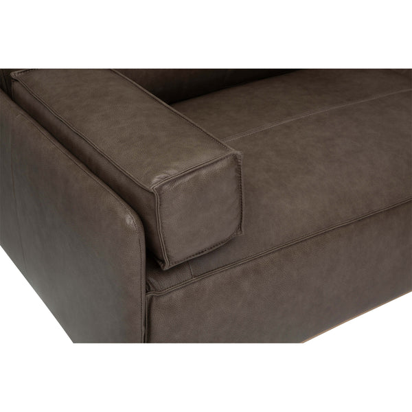 Home Fashion Sutton 5 Piece Leather Sectional York Mushroom