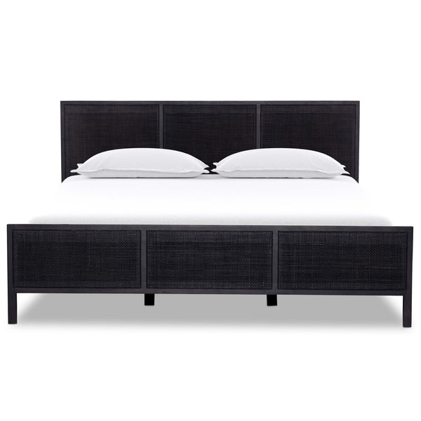 Home Fashion Sydney Bed Black Wash W/Black Cane By Four Hands