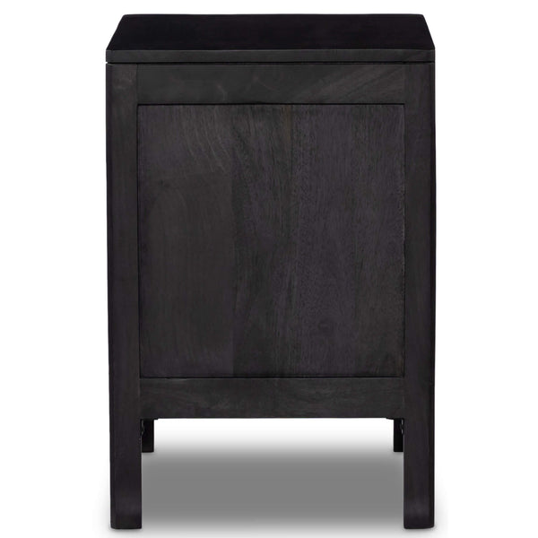 Home Fashion Sydney Left Nightstand Black Wash W/Black Cane By Four Hands