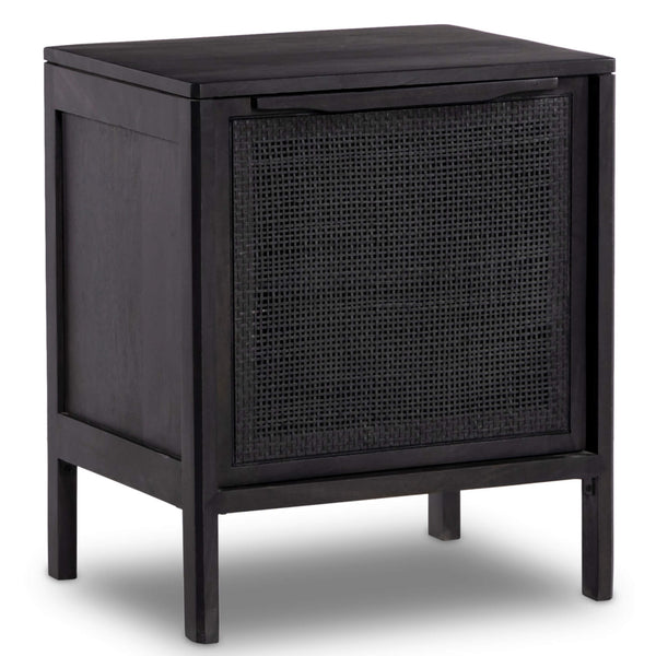 home fashion Sydney Left Nightstand Black Wash w/Black Cane by Four Hands