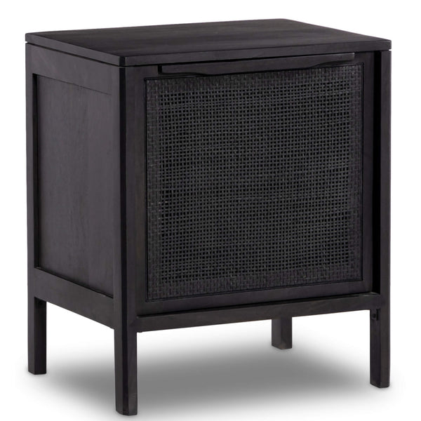 home fashion Sydney Right Nightstand Black Wash w/Black Cane by Four Hands