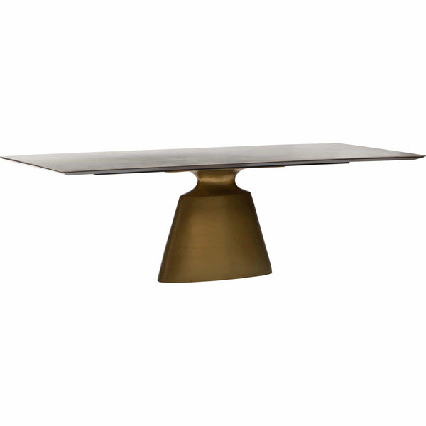 Home Fashion Taji Rectangular Dining Table Gray/Gold Base
