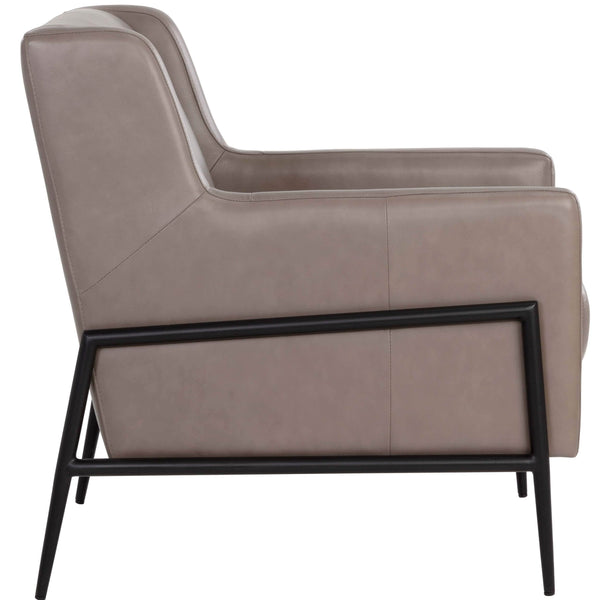 Home Fashion Talula Lounge Chair Alpine Grey Leather