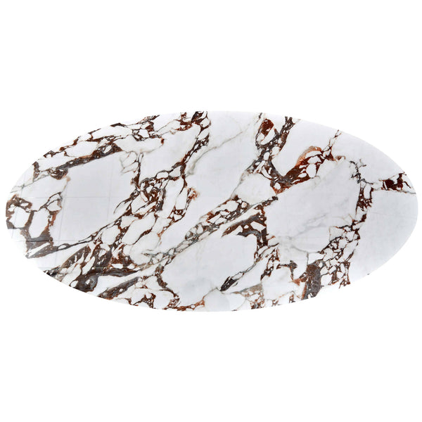 Home Fashion Tamara Oval Coffee Table Marble Ceramic