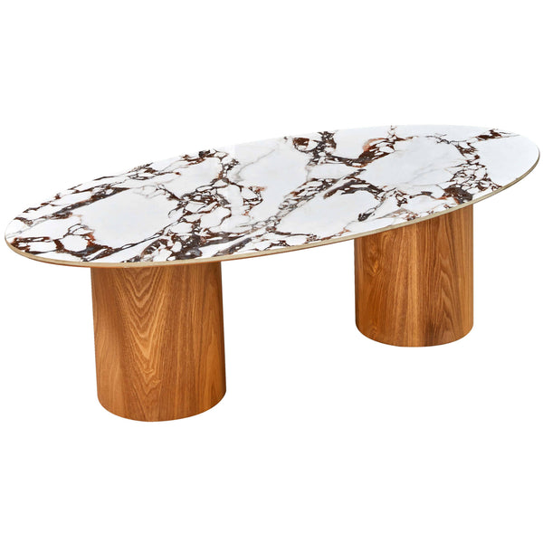home fashion Tamara Oval Coffee Table Marble Ceramic