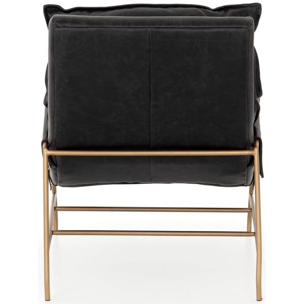 Home Fashion Taryn Leather Chair Sonoma Black By Four Hands