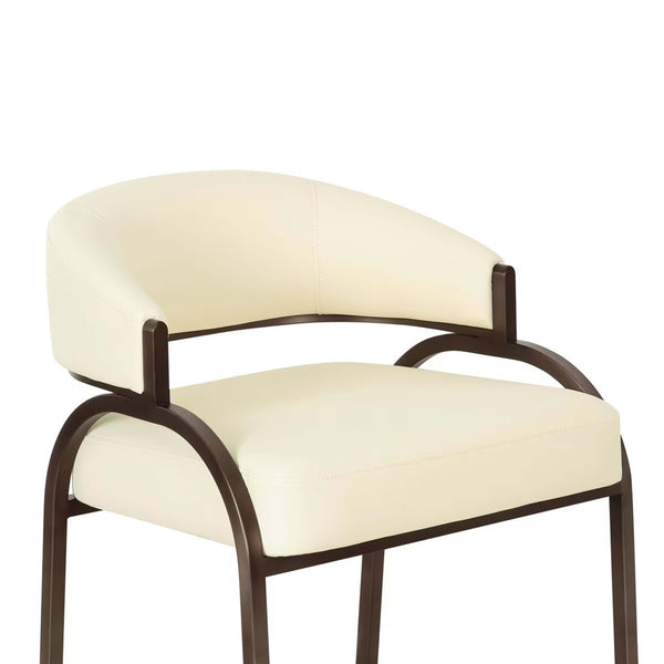 Home Fashion Tatum Vegan Leather Counter Stool Cream