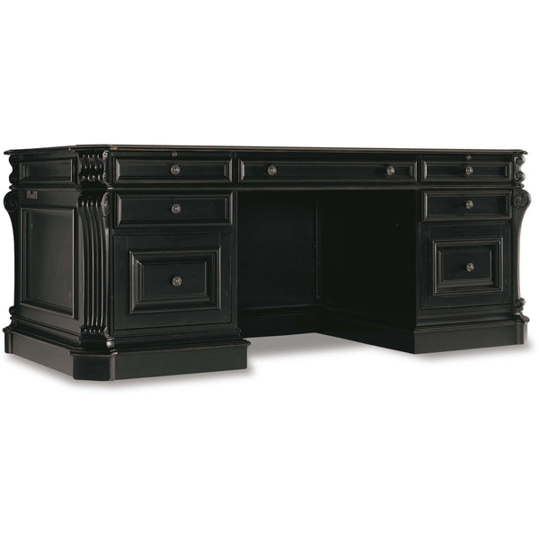 home fashion Telluride Executive Desk w/Leather Panels Black