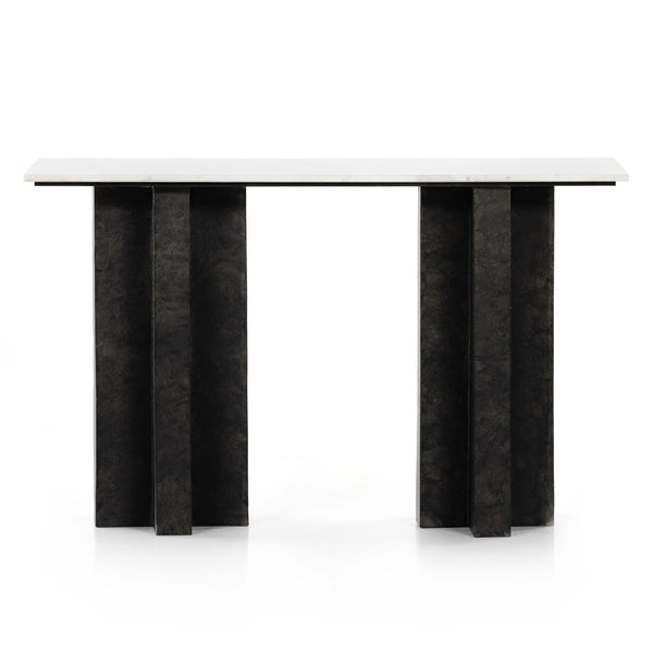 Home Fashion Terrell Console Table Raw Black By Four Hands