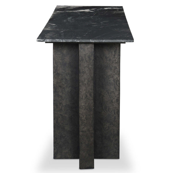 Home Fashion Terrell Large Console Table Black Marble/Raw Black By Four Hands