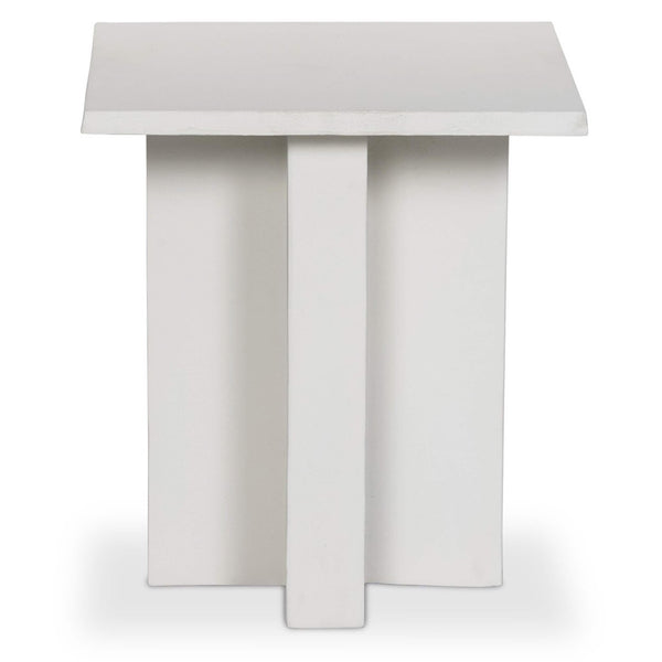 Home Fashion Terrell Outdoor End Table Matte White By Four Hands