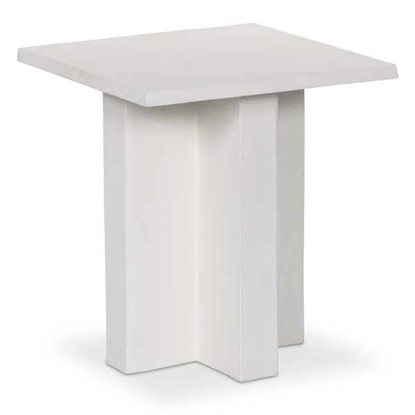 home fashion Terrell Outdoor End Table Matte White by Four Hands
