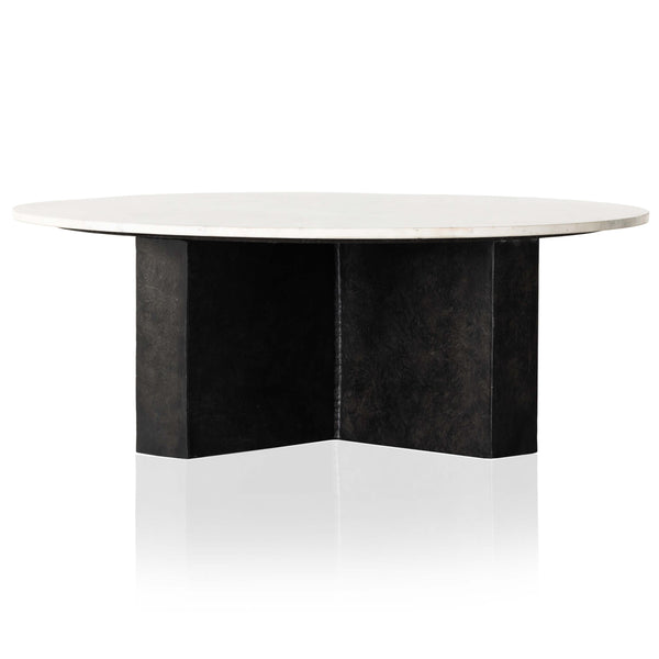 Home Fashion Terrell Round Coffee Table White Marble By Four Hands