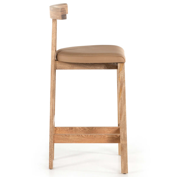Home Fashion Tex Leather Bar & Counter Stool Natural By Four Hands