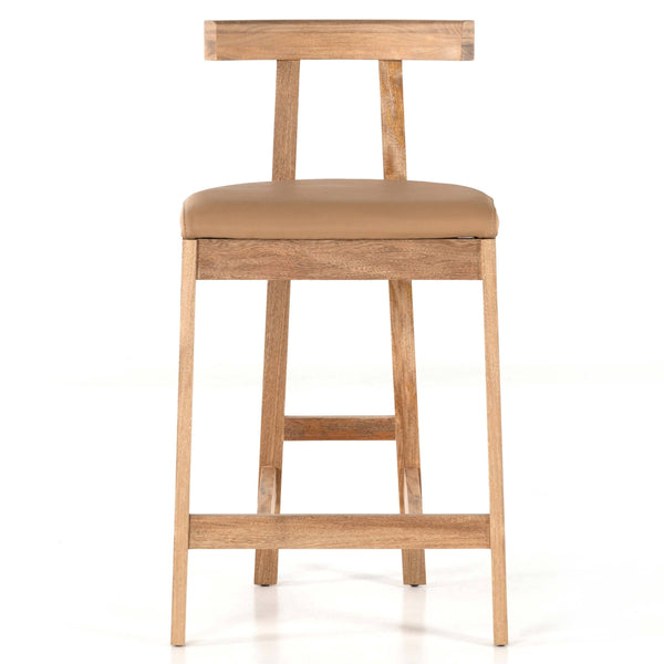 Home Fashion Tex Leather Bar & Counter Stool Natural By Four Hands