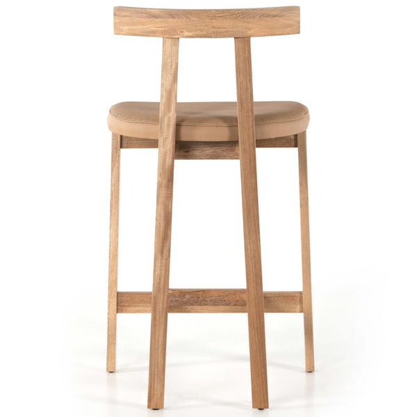 Home Fashion Tex Leather Bar & Counter Stool Natural By Four Hands