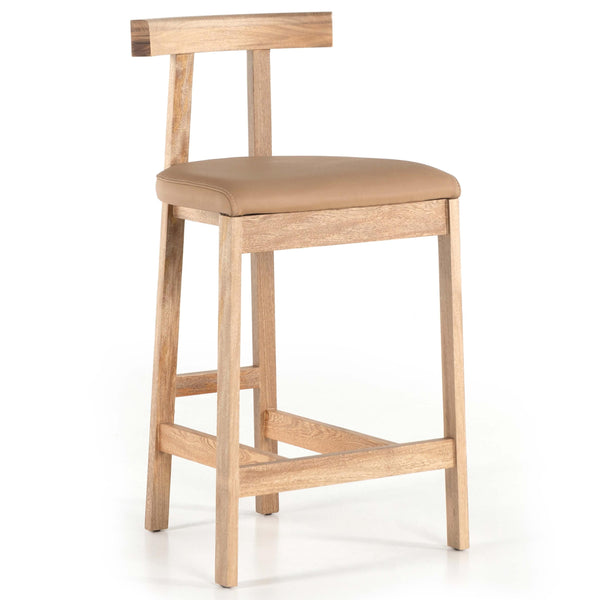 home fashion Tex Leather Bar & Counter Stool Natural by Four Hands