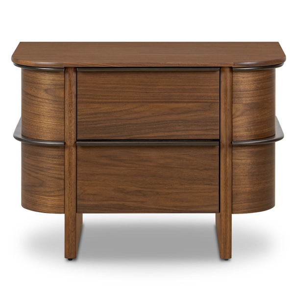 Home Fashion Theo Nightstand Dark Brown Walnut By Four Hands