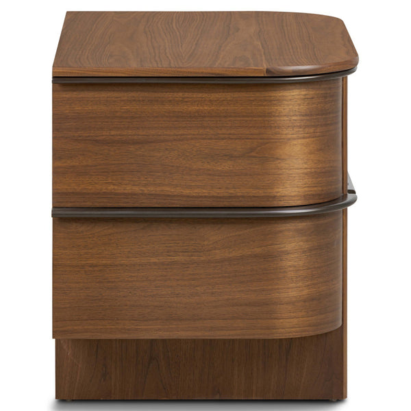 Home Fashion Theo Nightstand Dark Brown Walnut By Four Hands