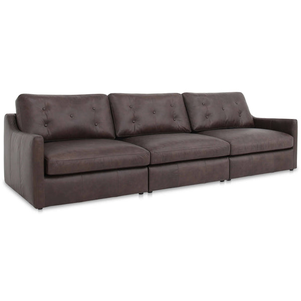 Home Fashion Thurlow Modular Leather Sofa Espresso Brown