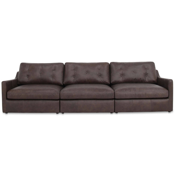 home fashion Thurlow Modular Leather Sofa Espresso Brown