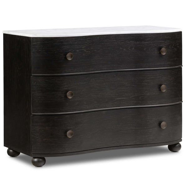 home fashion Tiago Marble Chest Distressed Black by Four Hands