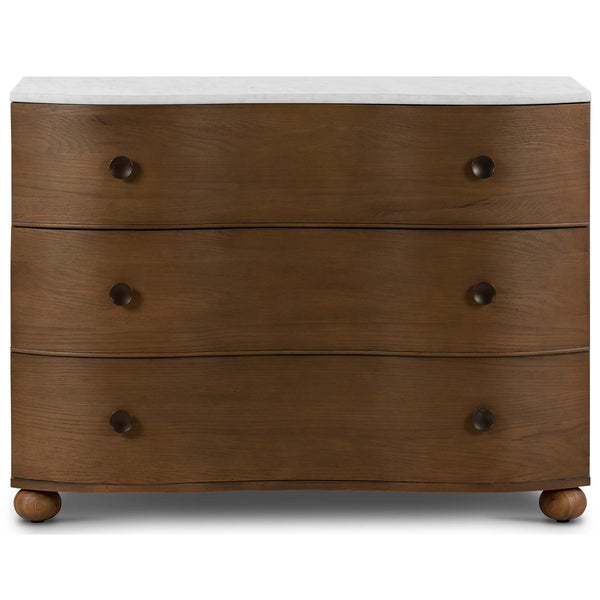 Home Fashion Tiago Marble Top Chest Toasted Oak By Four Hands