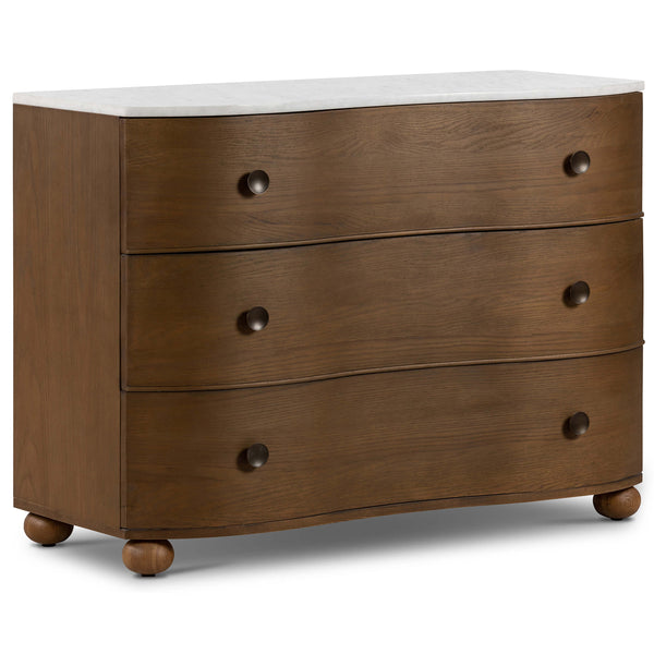home fashion Tiago Marble Top Chest Toasted Oak by Four Hands