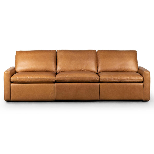 home fashion Tillery 3 Piece Power Recliner Leather Sectional Sonoma Butterscotch by Four Hands