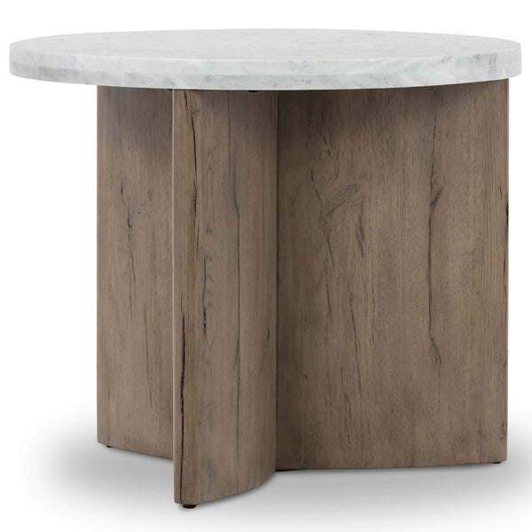 home fashion Toli End Table Italian White/Rustic Grey by Four Hands