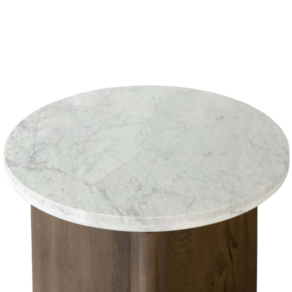 Home Fashion Toli End Table White Marble/Rustic Fawn By Four Hands