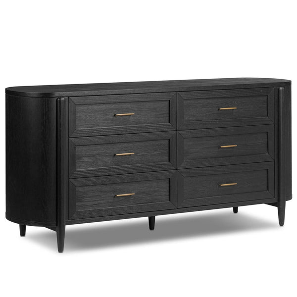home fashion Tolle 6 Drawer Dresser Drifted Matte Black by Four Hands