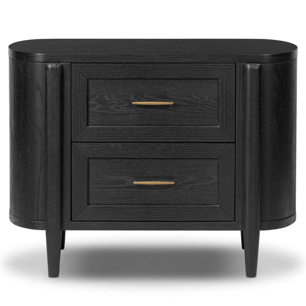 Home Fashion Tolle Nightstand Drifted Matte Black By Four Hands