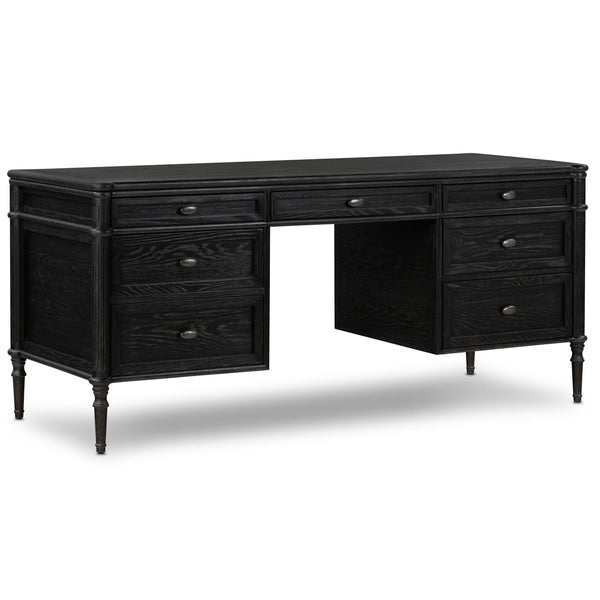 home fashion Toulouse Executive Desk Distresssed Black by Four Hands