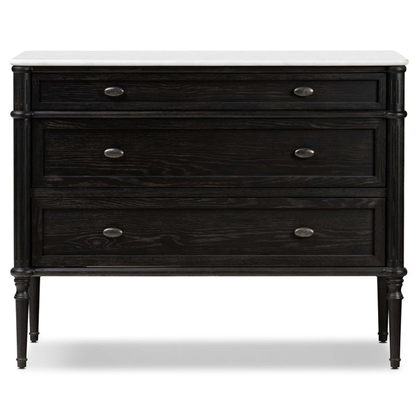 Home Fashion Toulouse Marble Chest Distressed Black By Four Hands