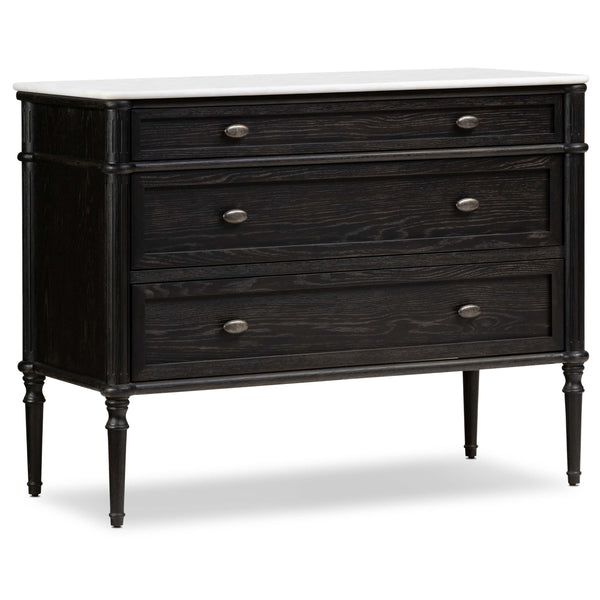 home fashion Toulouse Marble Chest Distressed Black by Four Hands